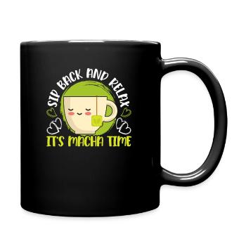 Matcha Tee Liebhaber Matcha Sprüche Tee Zeit - Tasse einfarbig - Schwarz - Rechts
