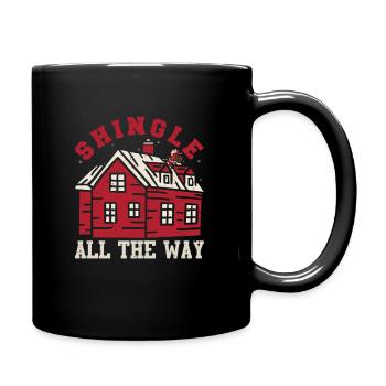 Funny roofer carpenter occupation Christmas - Full Colour Mug - black - Right