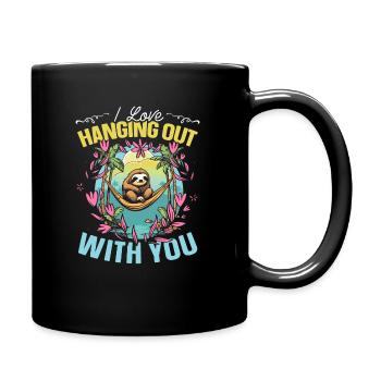Valentine's Day Gift February 14 Cute Sloth - Full Colour Mug - black - Right