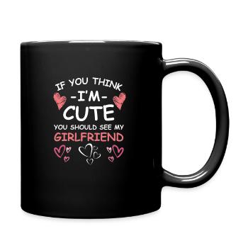 February 14 Valentine's Day Gift Girlfriend Love - Full Colour Mug - black - Right