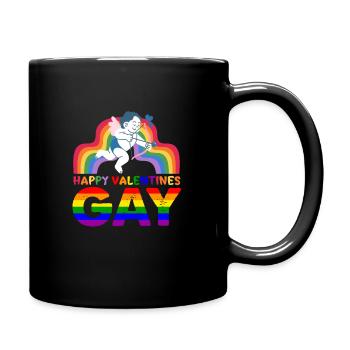 February 14 Valentine's Day Gift Gay Gay LGBT - Full Colour Mug - black - Right