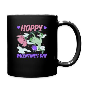 February 14 Valentine's Day Gift Funny Frog - Full Colour Mug - black - Right