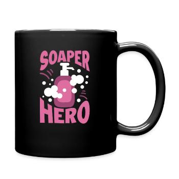 Hausgemachte Seife Haus-Frau Hobby Basteln - Tasse einfarbig - Schwarz - Rechts