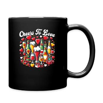 February 14 Valentine's Day Beer Drinker Alcohol - Full Colour Mug - black - Right