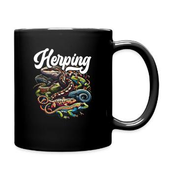 Herpetology Reptile Lovers Snakes Lizards - Full Colour Mug - black - Right