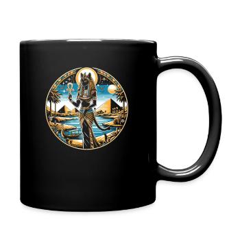Bastet Katzengöttin Ägypten Ägyptische Mythologie - Tasse einfarbig - Schwarz - Rechts