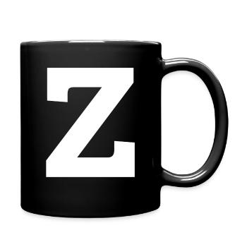 Letter z "z" white - Full Colour Mug - black - Right