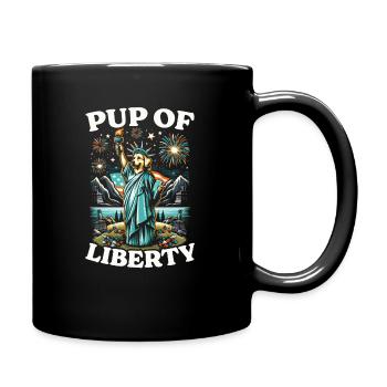 4. Juli Hund Patriotische 4. Juli USA - Tasse einfarbig - Schwarz - Rechts