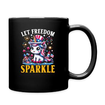 4. Juli Einhorn Patriotisch 4. Juli Usa Stolz - Tasse einfarbig - Schwarz - Rechts