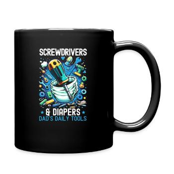 Father's Day, Mechanic, Fatherhood, Best Dad - Full Colour Mug - black - Right