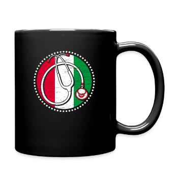 Italienische Krankenschwester, Staatlich Geprüfte - Tasse einfarbig - Schwarz - Rechts