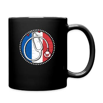 Französische Krankenschwester, Staatlich Geprüfte - Tasse einfarbig - Schwarz - Rechts