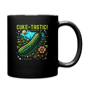 Drôle de concombre végétalien amateur de légumes végétarien - Mug uni - noir - Droite
