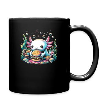 Kawaii Axolotl Walking Fish Mexican - Full Colour Mug - black - Right