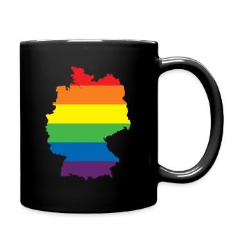 Rainbow Connection Embrace, Happy Pride - Tasse einfarbig - Schwarz - Rechts