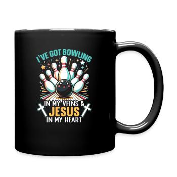 Lustige Bowlingkugel-bowlingbahn-splinte Sport - Tasse einfarbig - Schwarz - Rechts