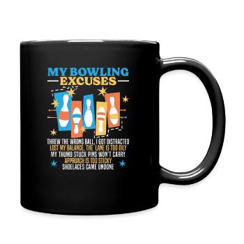 Lustige Bowlingkugel-bowlingbahn-splinte Sport - Tasse einfarbig - Schwarz - Rechts