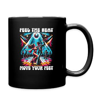 Disco party, Disco music, Celebrating dancers - Full Colour Mug - black - Right