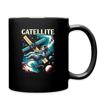 Astronaut Cosmonaut Cat - Full Colour Mug - black - Right