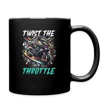 Lustiger Motorradliebhaber, Der Motorrad Fährt. - Tasse einfarbig - Schwarz - Rechts