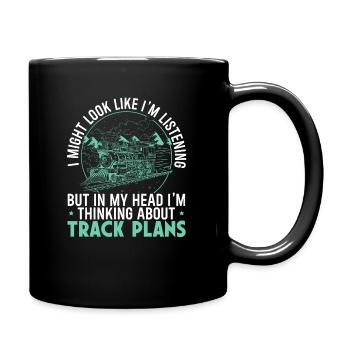 Modelleisenbahn - Tasse einfarbig - Schwarz - Rechts