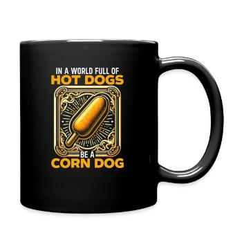 Amateur de chien de maïs Saucisses de restauration rapide Corndog - Mug uni - noir - Droite