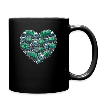 Garbage truck driver Garbage Day Waste Management - Full Colour Mug - black - Right