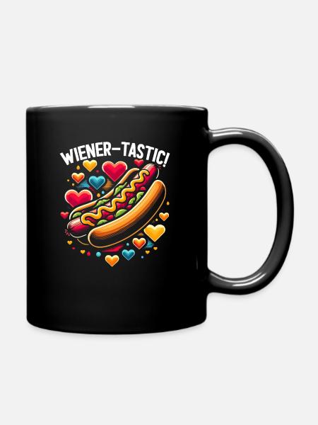 Hotdog-liebhaber-fast-food-feinschmecker-würstchen - Tasse einfarbig - Schwarz
