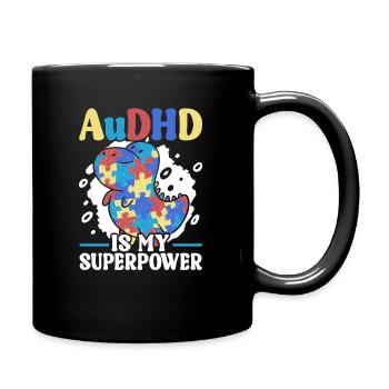 Audhd-behinderung er Autismus Adhs - Tasse einfarbig - Schwarz - Rechts