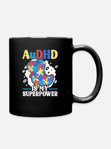 Audhd-behinderung er Autismus Adhs - Tasse einfarbig - Schwarz