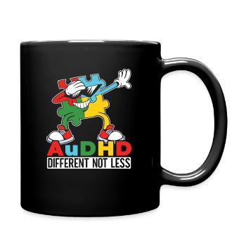 Audhd-behinderung er Autismus Adhs - Tasse einfarbig - Schwarz - Rechts