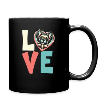Amoureux des chiens bouledogue français - Mug uni - noir - Droite