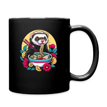 Funny ferret lover weasel mammal animal - Full Colour Mug - black - Right
