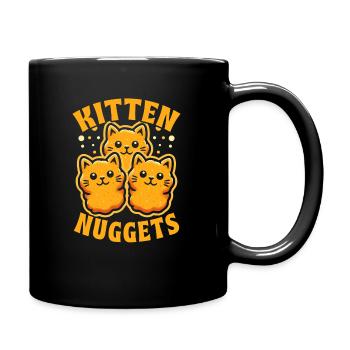 Chicken Nugget Fast Food Cat - Full Colour Mug - black - Right