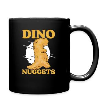 Chicken Nugget Fast Food Dino - Tasse einfarbig - Schwarz - Rechts