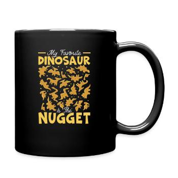 Chicken Nugget Fast Food Dino - Full Colour Mug - black - Right