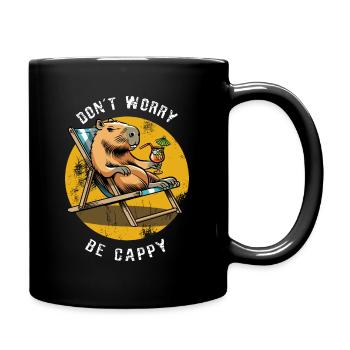 Don't worry be Cappy - Capybara - Urlaub - Tasse einfarbig - Schwarz - Rechts