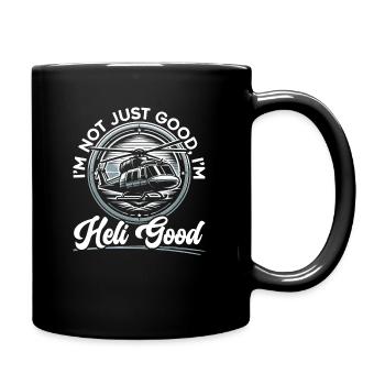 Hubschrauberpilot Fliegt - Tasse einfarbig - Schwarz - Rechts