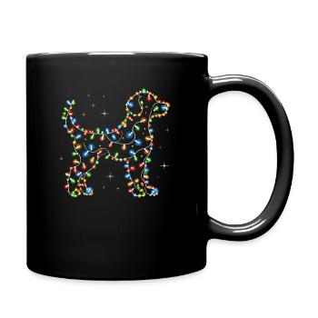 Chien, Temps Des Vacances De Noël, Père Noël, - Mug uni - noir - Droite