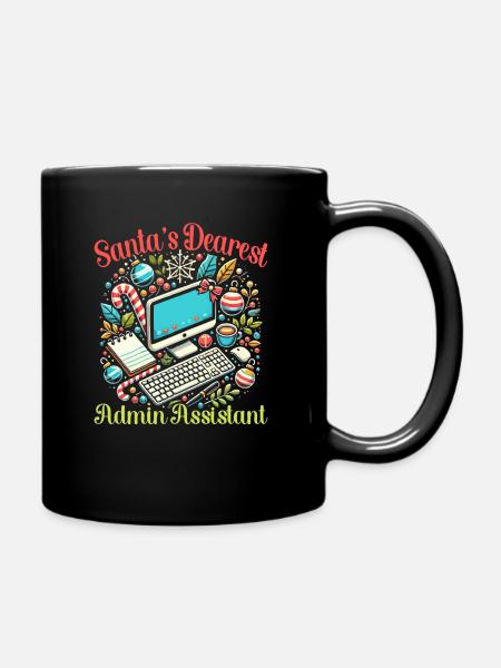 Lustiger Weihnachts-administrator-weihnachtsmann. - Tasse einfarbig - Schwarz