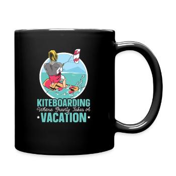Kitesurfing Kiteboarding Water Sports Kitesurfer - Full Colour Mug - black - Right