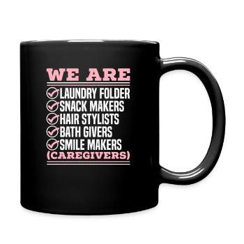 Fakten Pflege, Krankenpflege, Pflegekraft - Tasse einfarbig - Schwarz - Rechts