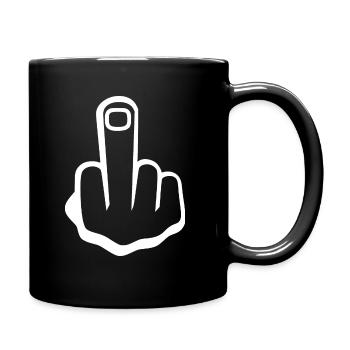 Middle finger - Full Colour Mug - black - Right
