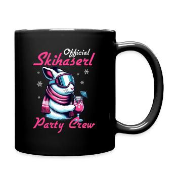 Official Skihaserl Party Crew witzige Ski Sprüche - Tasse einfarbig - Schwarz - Rechts