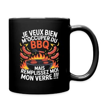 BBQ Apéro Cadeau Barbecue Humour - Mug uni - noir - Droite