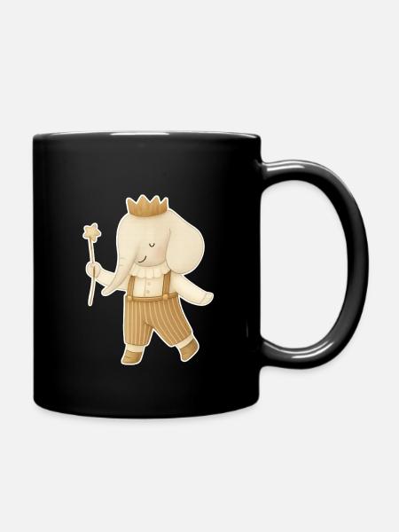 Éléphant royal en salopette - Mug uni - noir