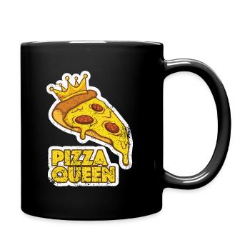 Königin-Pizza-Grafik - Tasse einfarbig - Schwarz - Rechts