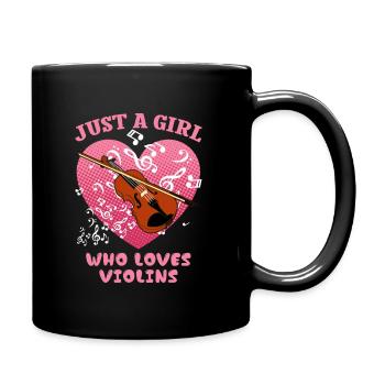 Juste une fille qui aime les violons - Mug uni - noir - Droite
