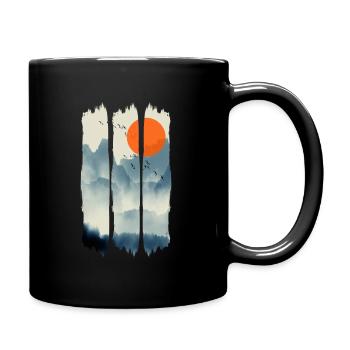 Aquarelle de montagne - Mug uni - noir - Droite