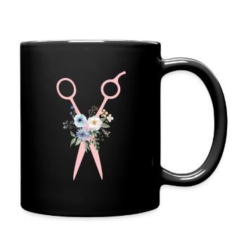 Ciseaux Fleurs - Mug uni - noir - Droite